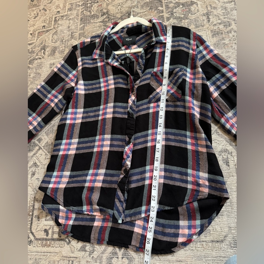 Rails Black Plaid Button-Down Shirt with Pink and Blue - Picture 5 of 10